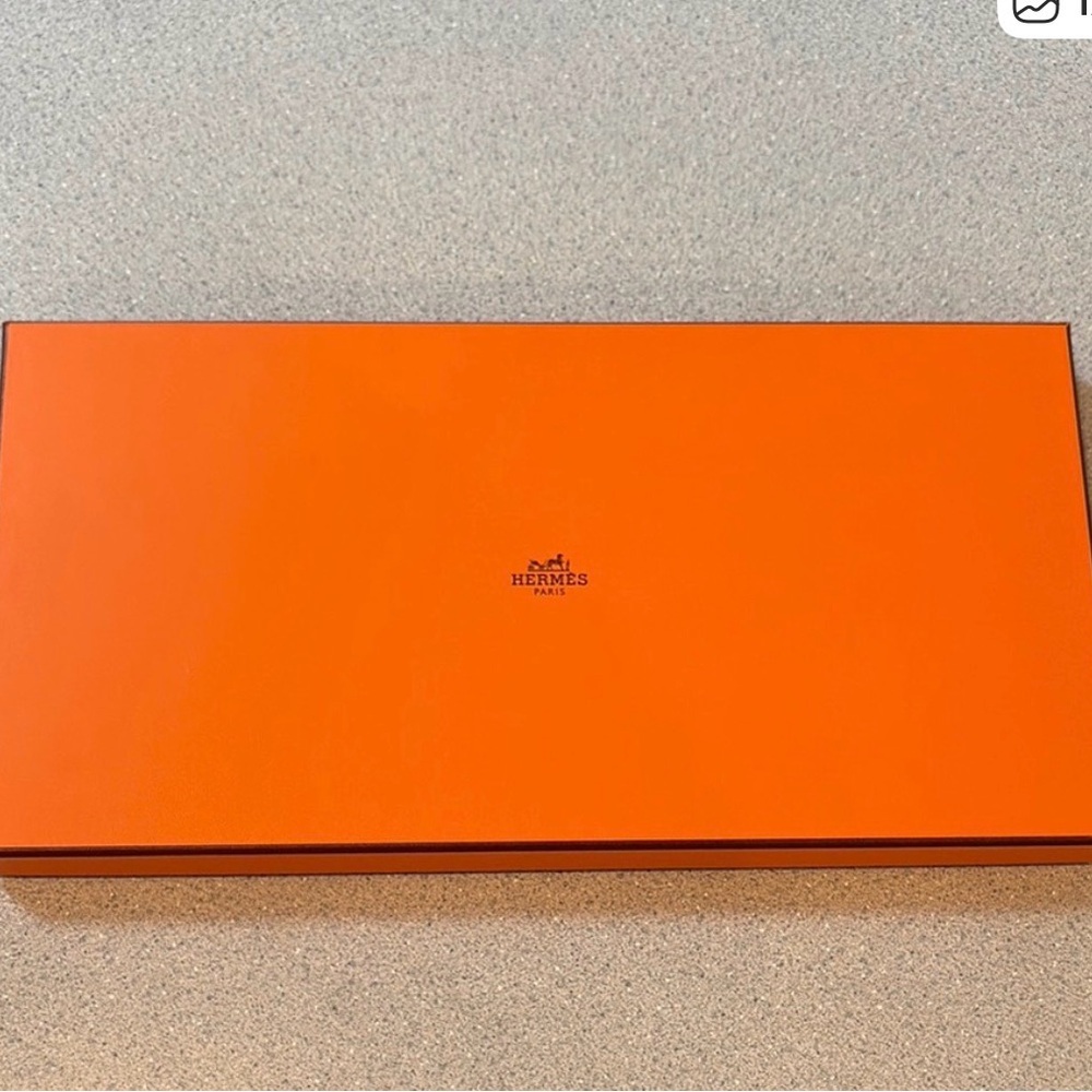 2 Hermès Orange Box with Black Logo